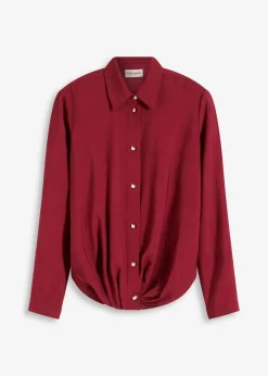 Bluse mit Wickel-Detail aus strukturiertem Material|bonprix Sale