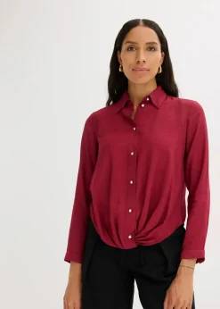 Bluse mit Wickel-Detail aus strukturiertem Material|bonprix Sale
