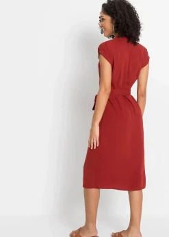 bonprix Bekleidung·Pullover & Strickjacken|Kleider|Blusenkleid rostrot