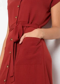 bonprix Bekleidung·Pullover & Strickjacken|Kleider|Blusenkleid rostrot