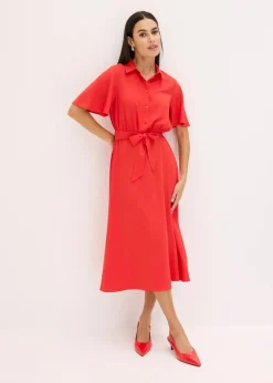 bonprix Bekleidung·Pullover & Strickjacken|Kleider|Blusenkleid erdbeere