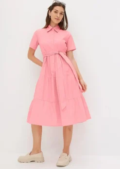 Blusenkleid aus elastischem Baumwoll-Mix|bonprix Clearance