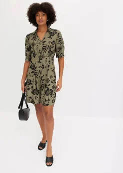 Blusenkleid aus fließender Viskose|bonprix Outlet