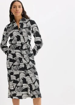 Blusenkleid aus leichtem Leinen-Mix|bonprix