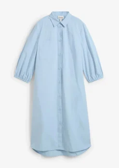 bonprix Nachhaltigere Materialien|Kleider|Blusenkleid aus leichter Baumwolle hellblau