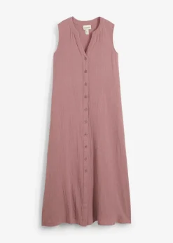 bonprix Kleider|Blusenkleid aus Musselin matt violett