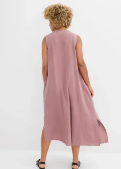 bonprix Kleider|Blusenkleid aus Musselin matt violett