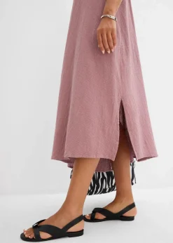 bonprix Kleider|Blusenkleid aus Musselin matt violett