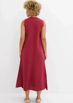 bonprix Kleider|Blusenkleid aus Musselin pflaumenrot