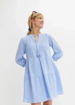 Blusenkleid aus reiner Baumwolle|bonprix Discount