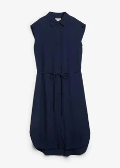 bonprix Bekleidung·Pullover & Strickjacken|Kleider|Blusenkleid aus weicher Viskose dunkelblau