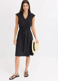 Blusenkleid mit Bindegürtel|bonprix Hot