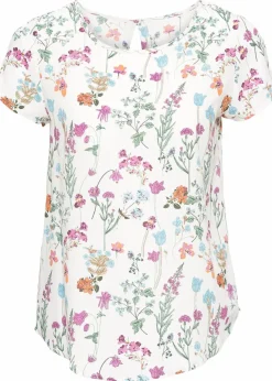 bonprix Blusen & Tuniken|Bekleidung·Jacken & Mäntel|Blusenshirt wollweiß geblümt
