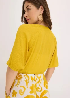 bonprix Bekleidung·Jacken & Mäntel|Blusen & Tuniken|Blusenshirt aus fließender Viskose lemoncurry