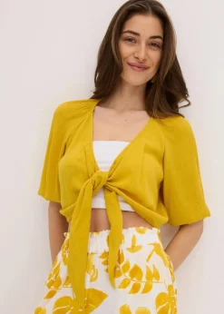 bonprix Bekleidung·Jacken & Mäntel|Blusen & Tuniken|Blusenshirt aus fließender Viskose lemoncurry