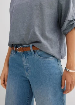 bonprix Blusen & Tuniken|Bekleidung·Jacken & Mäntel|Blusenshirt aus reiner Baumwolle dunkelblau