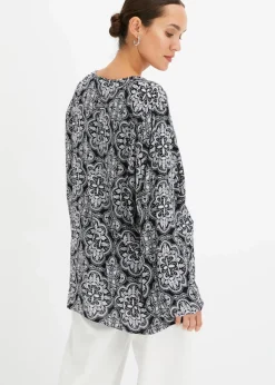 Blusenshirt aus strukturierter Viskose|bonprix Outlet