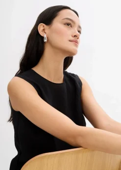 bonprix Bekleidung·Jacken & Mäntel|Zweiteiler & Sets|Blusentop aus Crinkle-Viskose-Mix schwarz