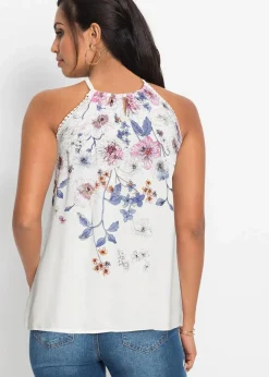 bonprix Shirts & Tops|Nachhaltigere Materialien|Blusentop aus fließender Viskose wollweiß geblümt