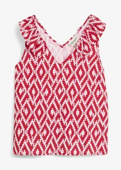 bonprix Bekleidung·Jacken & Mäntel|Blusen & Tuniken|Blusentop aus fließender Viskose rot/weiß/rauchrose/rot bedruckt