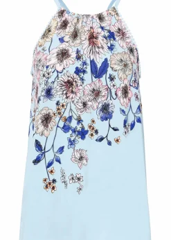 bonprix Bekleidung·Jacken & Mäntel|Blusen & Tuniken|Blusentop aus fließender Viskose hellblau geblümt