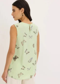 bonprix Bekleidung·Jacken & Mäntel|Blusen & Tuniken|Blusentop aus fließender Viskose softsalbei bedruckt