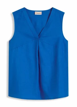 bonprix Shirts & Tops|Blusen & Tuniken|Blusentop aus luftigem Leinen-Mix arktikblau