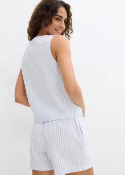 bonprix Bekleidung·Jacken & Mäntel|Blusen & Tuniken|Blusentop aus reiner Baumwolle zartblau/weiß gestreift