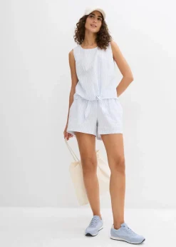 bonprix Bekleidung·Jacken & Mäntel|Blusen & Tuniken|Blusentop aus reiner Baumwolle zartblau/weiß gestreift