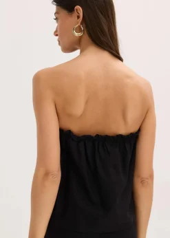 Blusentop mit Leinenanteil|bonprix Outlet