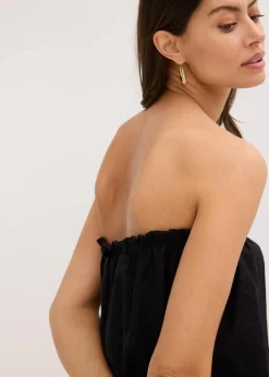 Blusentop mit Leinenanteil|bonprix Outlet