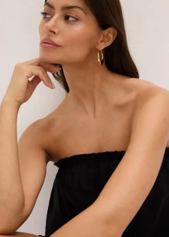 Blusentop mit Leinenanteil|bonprix Outlet