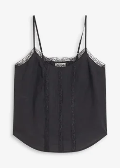 Blusentop mit Lochstickerei aus reiner Baumwolle|bonprix Discount