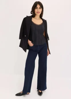 Blusentop mit Lochstickerei aus reiner Baumwolle|bonprix Discount