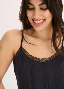 Blusentop mit Lochstickerei aus reiner Baumwolle|bonprix Discount