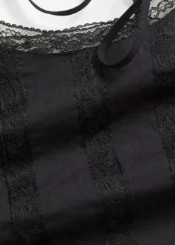 Blusentop mit Lochstickerei aus reiner Baumwolle|bonprix Discount