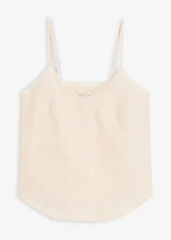 bonprix Blusen & Tuniken|Shirts & Tops|Blusentop mit Lochstickerei aus reiner Baumwolle natur