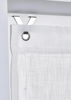 bonprix Raffrollos|Bändchenrollo in Leinen Optik weiss