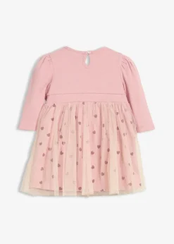 bonprix Overalls & Sets|Bio Baumwolle|Bodykleid aus Bio-Baumwolle mit kleinen Herzen-Print aschrosa bedruckt