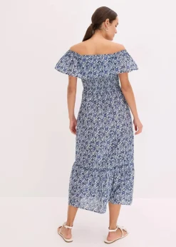 Boho-Midikleid mit Carmenausschnitt aus leichter Baumwolle|bonprix Online