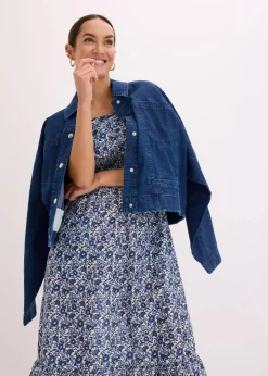 Boho-Midikleid mit Carmenausschnitt aus leichter Baumwolle|bonprix Online