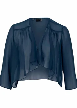 bonprix Bekleidung·Hosen|Nachhaltigere Materialien|Bolero aus feinem Chiffon dunkelblau