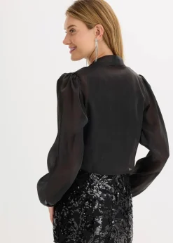 bonprix Bekleidung·Hosen|Festliche Mode|Bolero aus feinem Tüll mit Binde-Detail schwarz