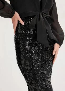 bonprix Bekleidung·Hosen|Festliche Mode|Bolero aus feinem Tüll mit Binde-Detail schwarz