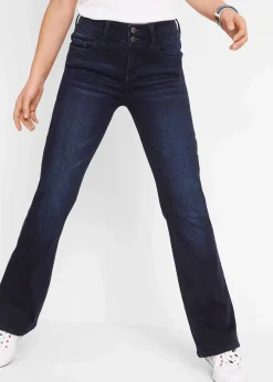 bonprix Jeans|Kurzgrößen|Bootcut Jeans High Waist, Shaping-Ultra-Soft dunkelblau used