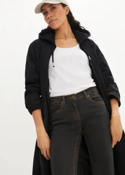 bonprix Jeans|Kurzgrößen|Bootcut Jeans High Waist, Stretch schwarz