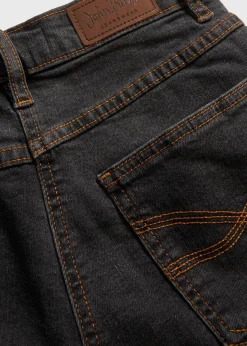 bonprix Jeans|Kurzgrößen|Bootcut Jeans High Waist, Stretch schwarz