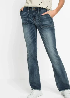 bonprix Bekleidung·Shirts & Tops|Jeans|Bootcut Jeans Mid Waist blau denim