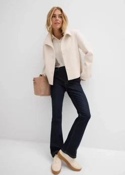 bonprix Bekleidung·Shirts & Tops|Jeans|Bootcut-Jeans High Waist dunkelblau denim used