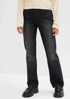 bonprix Mädchen 9-16 Jahre·Jeans|Bootcut-Jeans Mid Waist schwarz denim